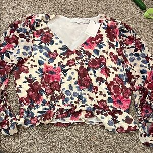 Floral V-Neck Women's Top